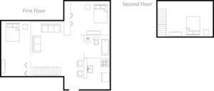 3 bedroom, 1 bathroom apartment floor plan