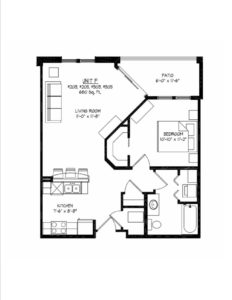 1 bedroom 1 bath apartment floor plan